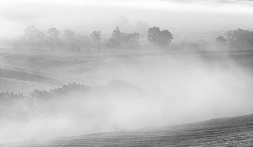 Earl Eliason, Fog Fills the Farm | Afterrimage Gallery