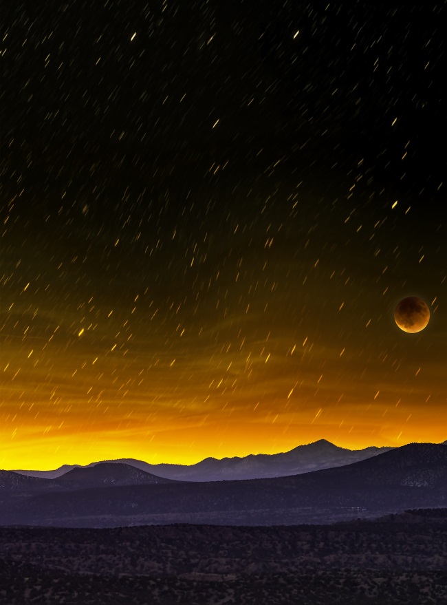 Elliott McDowell, Jemez Mountains with Blood Moon